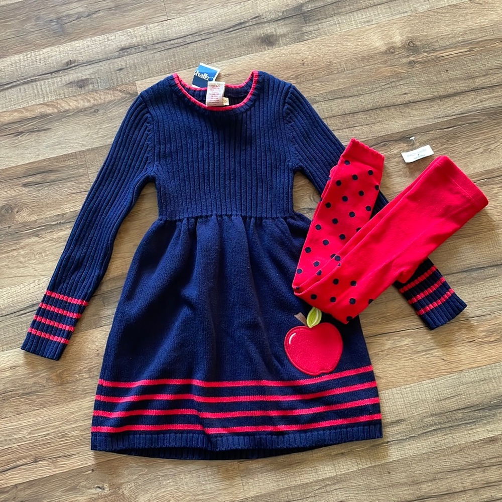 Girls sweater dress with tights. Cynthia Rowley. Size 6.